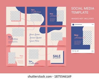 Editable Post Template Social Media Banners for Digital Marketing. Promotion Brand Fashion. 