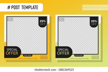 Editable post template social media banner