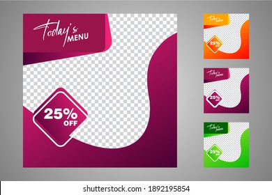 Editable post template social media banners for digital marketing. Vector illustration.