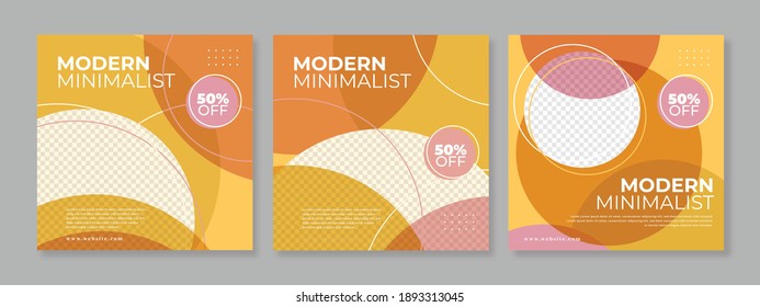Plantilla de publicación editable Banners de medios sociales para marketing digital. Interior de muebles de promoción. Historias. Streaming. Color de fondo amarillo y rosa. Ilustración vectorial 