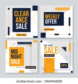 Editable Post Template Social Media Banners for Digital Marketing. Vector illustration