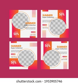 Editable Post Template Social Media Banners for Digital Marketing.