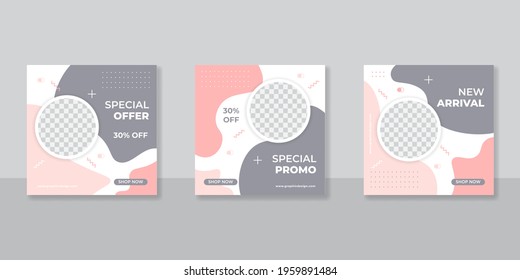 Editable Post Template Social Media Banners for Digital Marketing. Promotion Brand Fashion. Stories. Streaming.