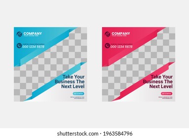 Editable Post Template Social Media Banners for Digital Marketing.