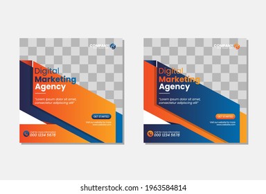 Editable Post Template Social Media Banners for Digital Marketing.