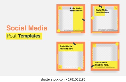 Plantilla de publicación editable Banners de medios sociales para marketing digital. Promoción creativa de la moda. Historias. Streaming. Ilustración vectorial - Vecto