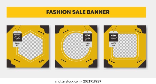 Editable post template social media banners for digital marketing. Promotion brand. Layout for business (fashion): new arrival, new collection. Vector illustration with photo college