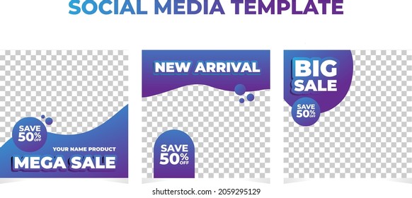 Plantilla de publicación editable Banners de medios sociales y publicaciones de fuentes, promoción de ventas y marketing digital,