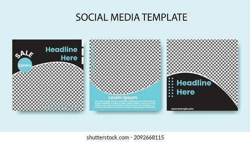 Editable Post Template Social Media Banners for Digital Marketing. Promotion Brand Fashion. Stories. Streaming. Vector Illustration - Vector SD19