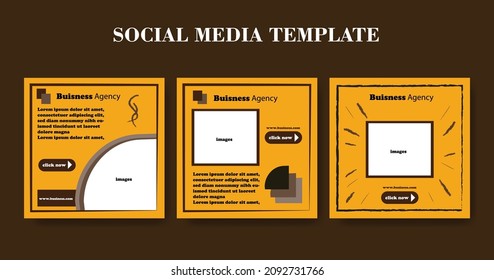 Editable Post Template Social Media Banners for Digital Marketing. Promotion Brand Fashion. Stories. Streaming. Vector Illustration - Vector with yellow and black colors make it elegant ID13