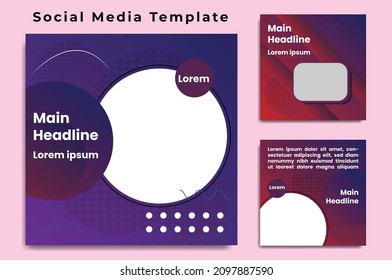 Editable Post Template Social Media Banners for Digital Marketing. Promotion Brand Fashion. Stories. Streaming. Vector Illustration - Vector SD