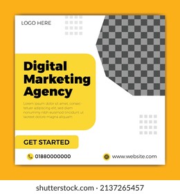 Editable Post Template Social Media Banners for Digital Marketing.