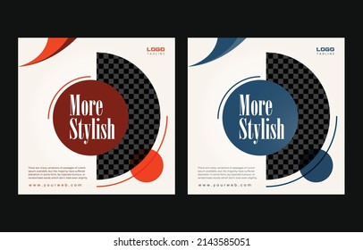 Editable Post Template Social Media Banners for Digital Marketing. Promotion Brand Fashion. Stories. Streaming. Vector Illustration - Vector