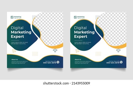 Editable Post Template Social Media Banners for Digital Marketing. Promotion Brand Stories. Streaming. Vector Illustration.