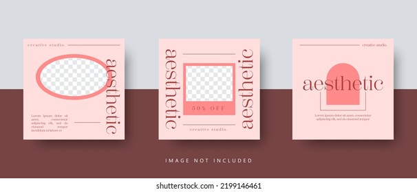Editable Post Template Social Media Banners for Digital Marketing. Promotion Brand Fashion. Feed. Vector Illustration