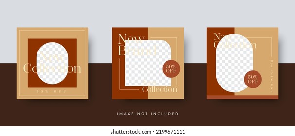 Editable Post Template Social Media Banners for Digital Marketing. Promotion Brand Fashion. Feed. Vector Illustration