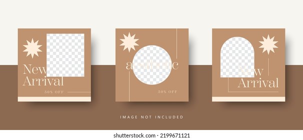 Editable Post Template Social Media Banners for Digital Marketing. Promotion Brand Fashion. Feed. Vector Illustration