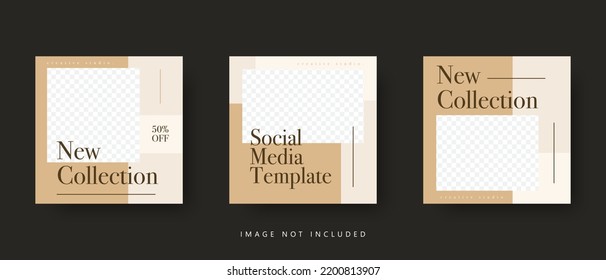 Editable Post Template Social Media Banners for Digital Marketing. Promotion Brand Fashion. Feed. Vector Illustration