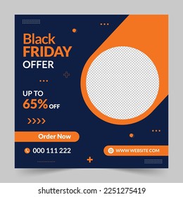 Editable Post Template Social Media Banners for Black Friday Offer