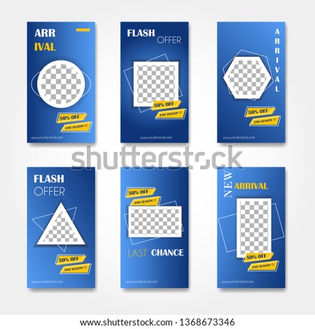 Editable Post Template Social Media Banners for Digital Marketing. Promo Brand Fashion. Stories. Streaming. Vector Illustration - Vector