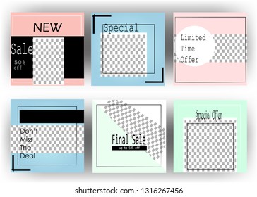 Editable Post Template web banner for social media mobile apps for Digital Marketing vector