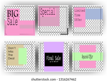 Editable Post Template web banner for social media mobile apps for Digital Marketing vector