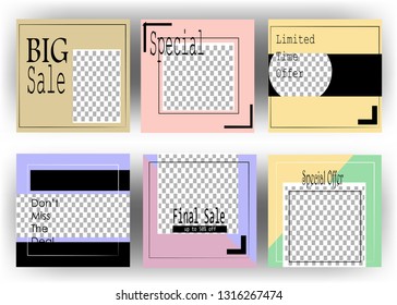 Editable Post Template web banner for social media mobile apps for Digital Marketing vector
