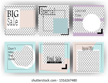 Editable Post Template web banner for social media mobile apps for Digital Marketing vector