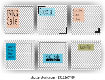 Editable Post Template web banner for social media mobile apps for Digital Marketing vector