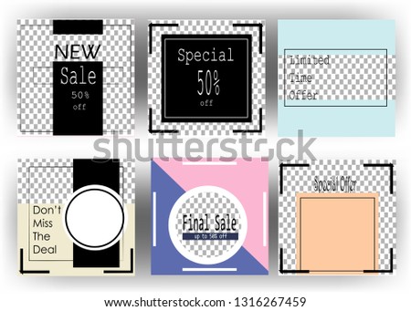 Editable Post Template web banner for social media mobile apps for Digital Marketing vector
