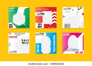editable post templates for fashion sales, can be used for marketing on social media. backgrounds, web templates, banners, flyer, leaflets.