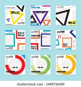 editable post templates for fashion sales, can be used for marketing on social media. backgrounds, web templates, banners, flyer, leaflets.