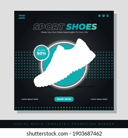 Editable post templates for social media ads. web ad design promotion banner with glow in the dark theme