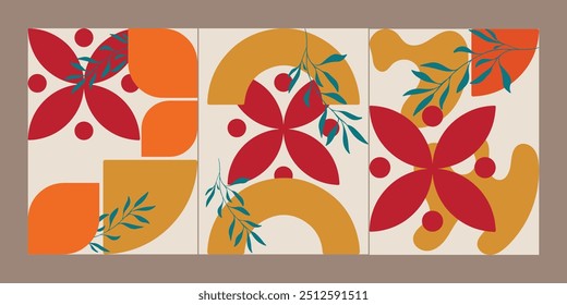 editable poster abstract art and geometric shape