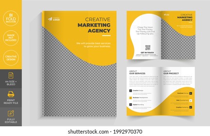 Editable poster flyer pamphlet brochure cover design layout space for photo background, vector illustration template in A4 size, yellow brochure, flyer design template vector design