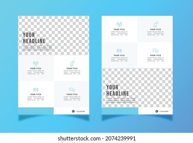 editable poster and flyer templates. blue with a business theme, suitable for print and social media. eps 10 vector design.