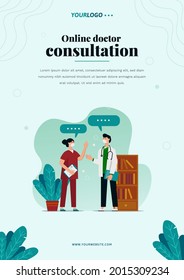 Editable Poster template, with Flat Illustration character  plants, can be used for infographic, advertising, print etc