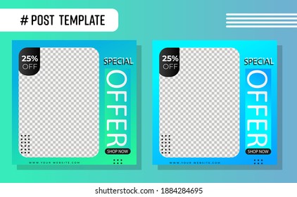 Editable post-template social media banner