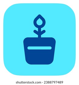 Flor maceta editable, icono del vector de planta. Jardinería, paisajes, horticultura. Parte de una familia de iconos grandes. Perfecto para interfaces web y de aplicaciones, presentaciones, infografías, etc