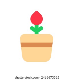 Editable potted flower, plant vector icon. Gardening, landscaping, horticulture. Part of a big icon set family. Perfect for web and app interfaces, presentations, infographics, etc