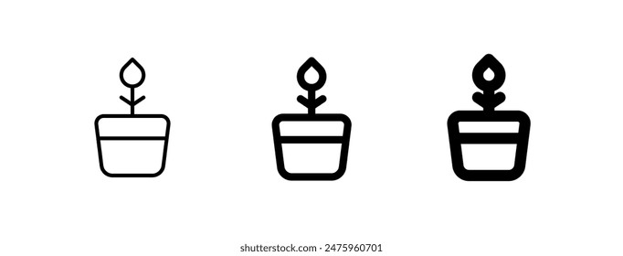 Flor de maceta editable, icono de Vector de planta. Jardinería, paisajismo, horticultura. Parte de una gran familia de iconos. Perfecto para interfaces de Web y App, presentaciones, infografías, etc