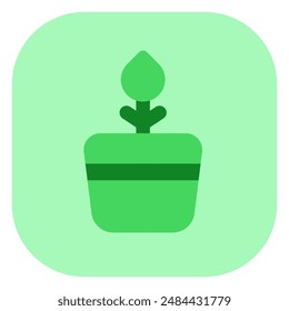 Editable potted flower, plant vector icon. Gardening, landscaping, horticulture. Part of a big icon set family. Perfect for web and app interfaces, presentations, infographics, etc