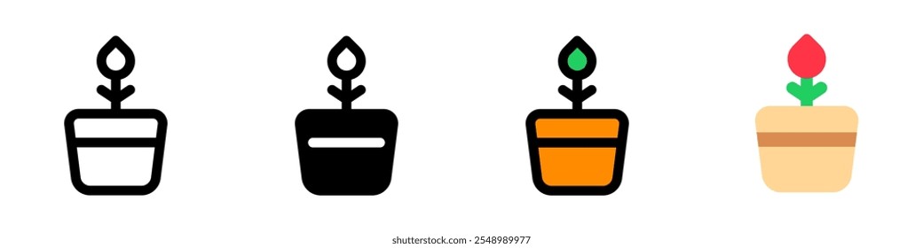 Editable potted flower, plant vector icon. Gardening, landscaping, horticulture. Part of a big icon set family. Perfect for web and app interfaces, presentations, infographics, etc