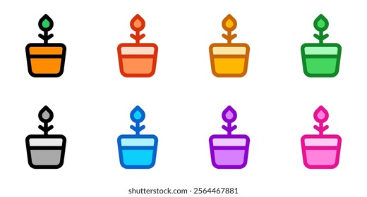 Editable potted flower, plant vector icon. Gardening, landscaping, horticulture. Part of a big icon set family. Perfect for web and app interfaces, presentations, infographics, etc