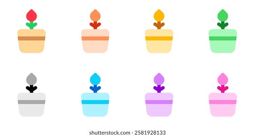 Editable potted flower, plant vector icon. Gardening, landscaping, horticulture. Part of a big icon set family. Perfect for web and app interfaces, presentations, infographics, etc