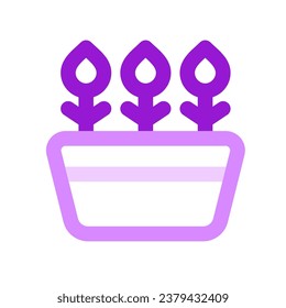 Flores macetas editables, icono del vector de planta. Jardinería, paisajes, horticultura. Parte de una familia de iconos grandes. Perfecto para interfaces web y de aplicaciones, presentaciones, infografías, etc