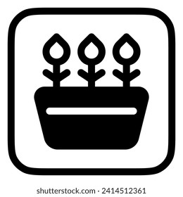 Editable potted flowers, plant vector icon. Gardening, landscaping, horticulture. Part of a big icon set family. Perfect for web and app interfaces, presentations, infographics, etc