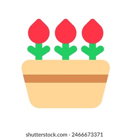 Editable potted flowers, plant vector icon. Gardening, landscaping, horticulture. Part of a big icon set family. Perfect for web and app interfaces, presentations, infographics, etc