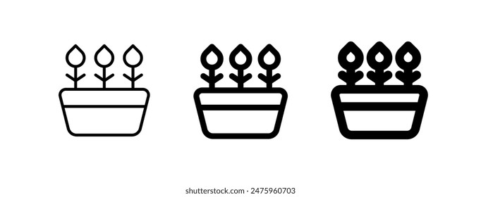 Editable potted flowers, plant vector icon. Gardening, landscaping, horticulture. Part of a big icon set family. Perfect for web and app interfaces, presentations, infographics, etc
