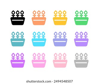 Editable potted flowers, plant vector icon. Gardening, landscaping, horticulture. Part of a big icon set family. Perfect for web and app interfaces, presentations, infographics, etc